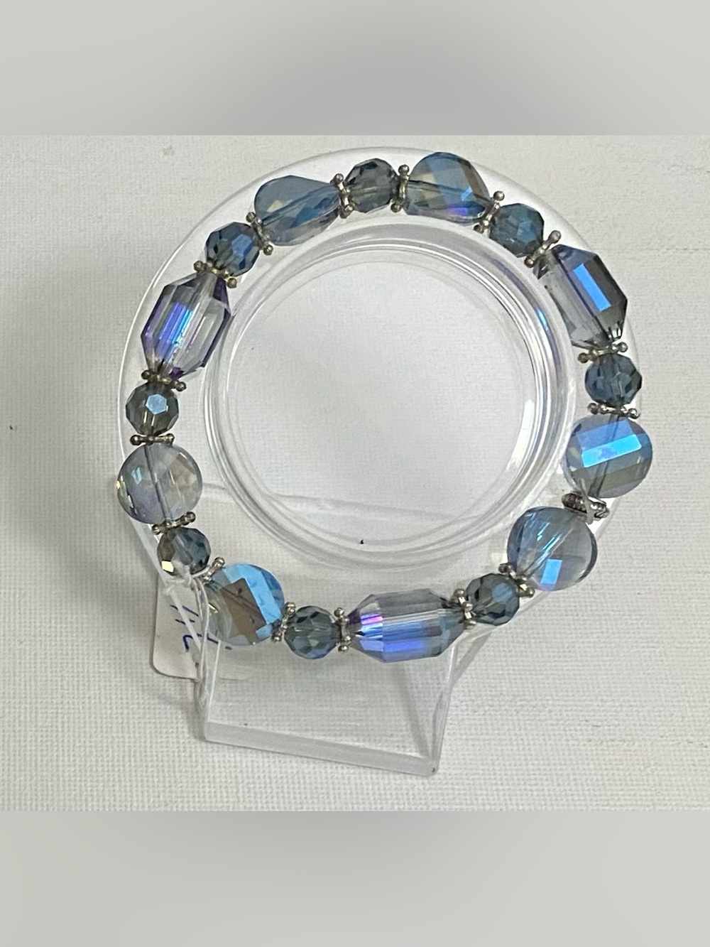 NEW Blue faceted glass bead bracelet